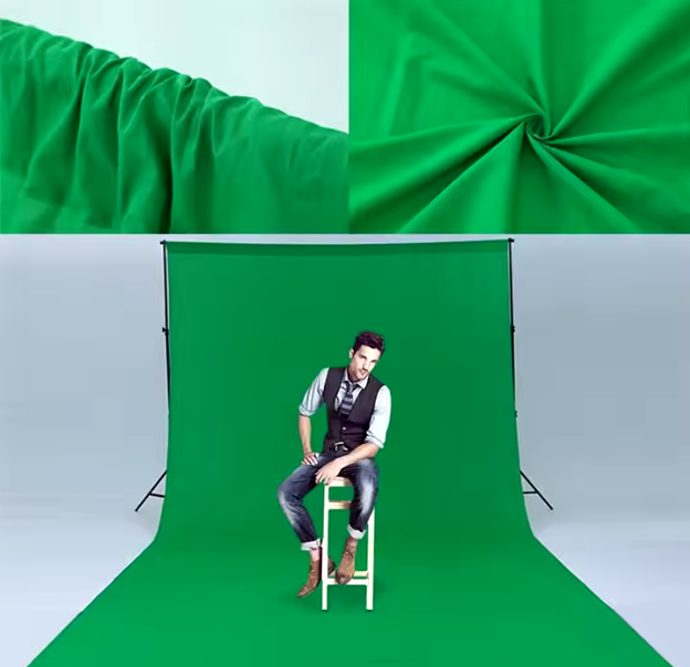 Yiscaxia 3x6m Green Chromakey Backdrop Screen for Professional Photography Video Studio Streaming