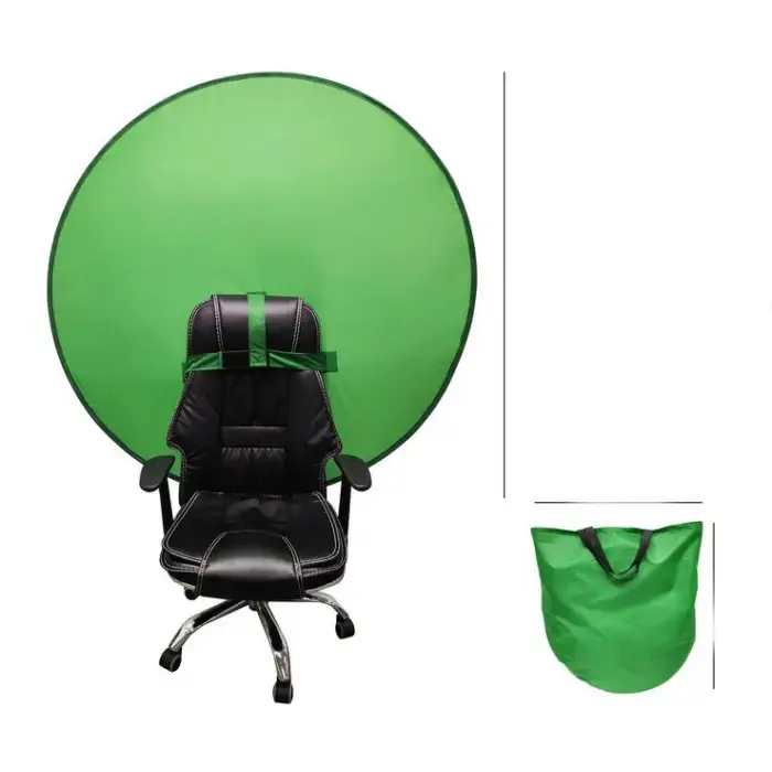 Portable Chair Backdrop Green Screen for Video Chats Zoom Skype Photography Backdrops