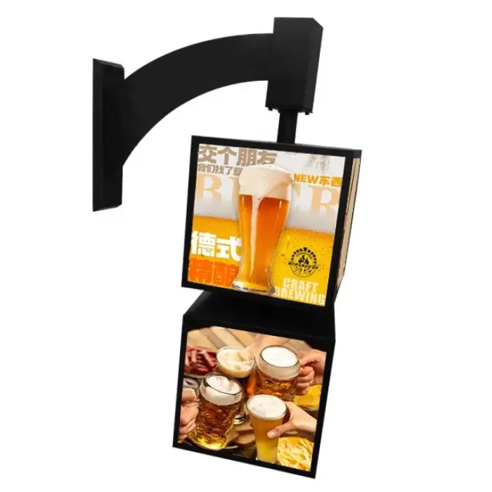 Custom Led Advertisement Sign Led Menu Poster Board Display Hanging Led Box Outdoor Square Rotating Light Box