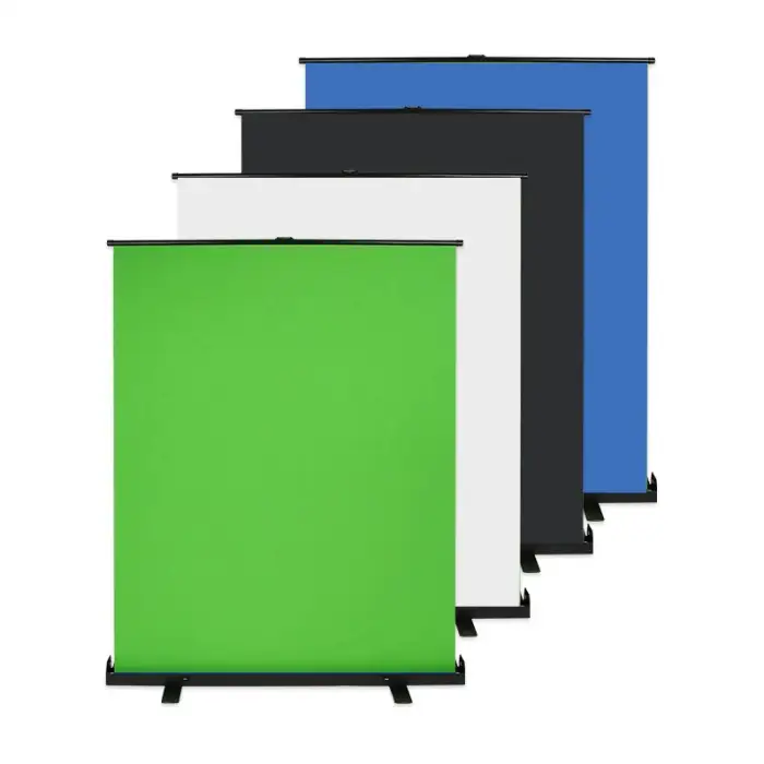 1.5x2M Green Screen Collapsible Backdrop Wrinkle-Resistant Ultra-Quick Setup Background for Streaming Video