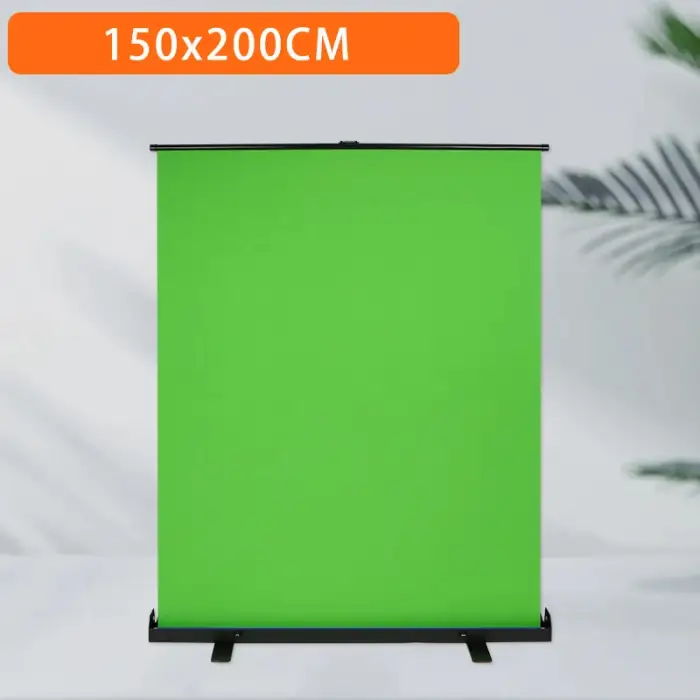 1.5x2M Green Screen Collapsible Backdrop Wrinkle-Resistant Ultra-Quick Setup Background for Streaming Video