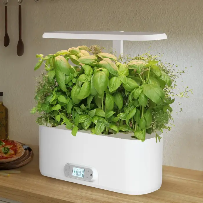 J&C Indoor Hydroponics Herb Growing Kit Smart Countertop Garden Planter