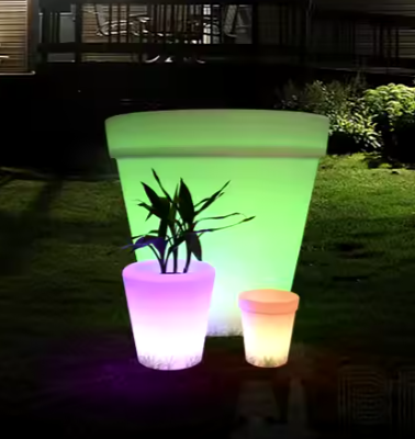 LED Smart Color Changing Solar Outdoor Illuminated Flower Pot Planters