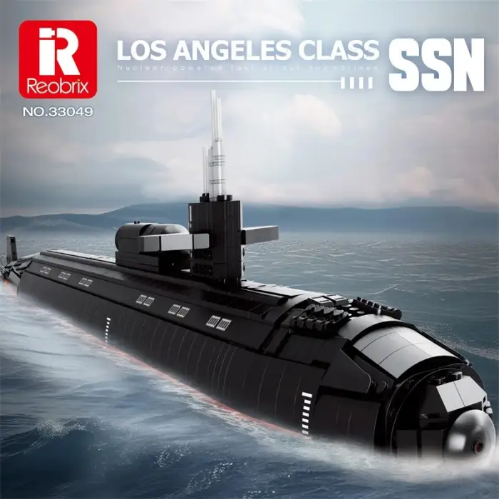 Kids Submarine Los Angeles-class SSN 1:125 Toy Building Blocks Military Series