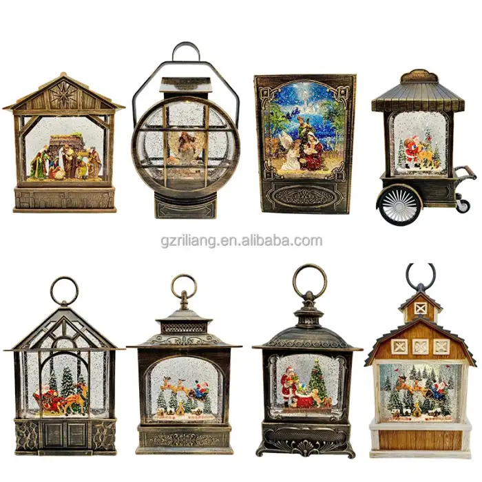 Lighted Musical Book Christmas Lamp Gifts Plastic Christmas Snow Globe Water Lantern