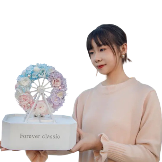 Flower Ferris Wheel Rose Gift Box With Music Speaker