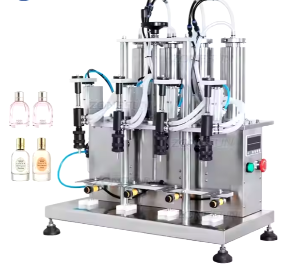 ZONESUN ZS-YTZL500 Desktop 4 Nozzles Small Dropper Eau De Cologne Mosquito Beverage Perfume Liquid Vacuum Filling Machine