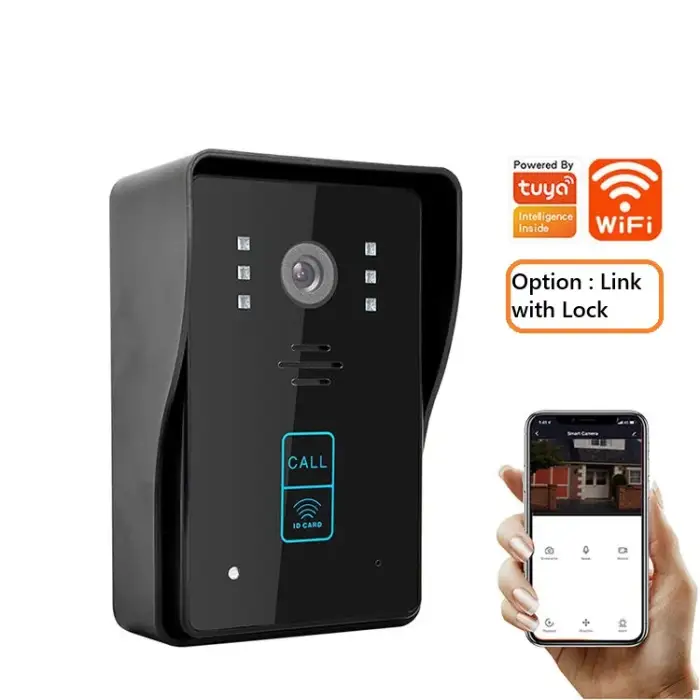 Wireless Doorbell Camera AI Human Detection 2.4G WiFi Cloud Storage Rechargeable Battery Home Security System