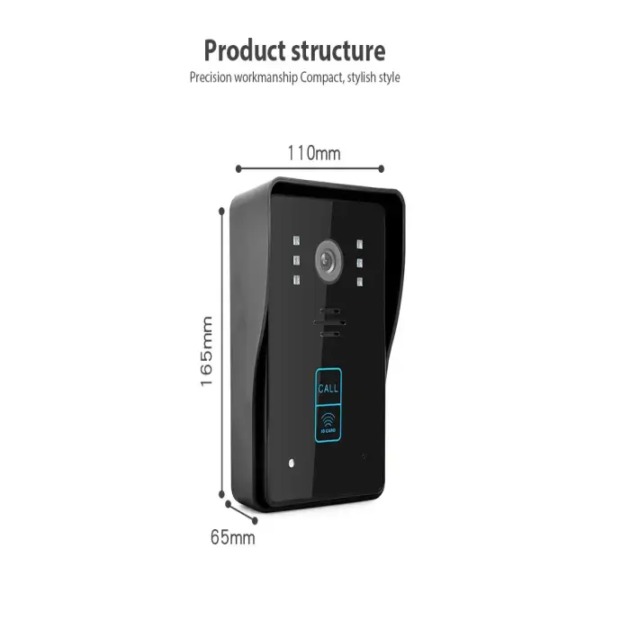 Wireless Doorbell Camera AI Human Detection 2.4G WiFi Cloud Storage Rechargeable Battery Home Security System