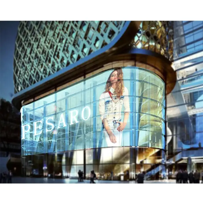 High Brightness No Steel Frame Advertising Glass Window Wall Transparent Led Display