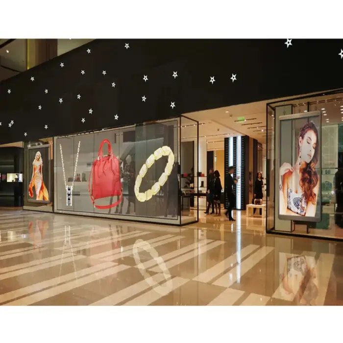 High Brightness No Steel Frame Advertising Glass Window Wall Transparent Led Display