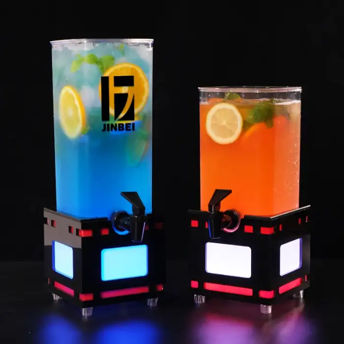 Customize logo portable 2L 3L lighted beer tower dispenser party lighted beer whiskey glass drink dispenser