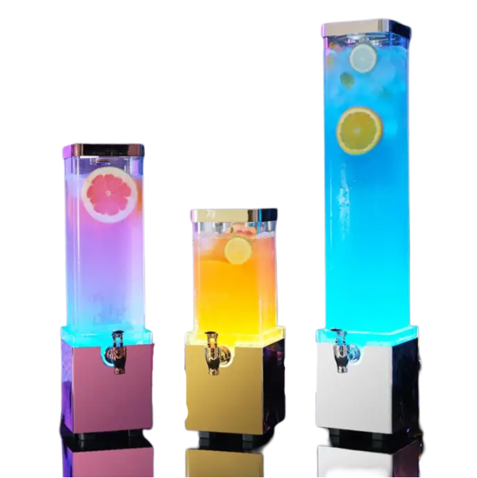 3 Liter 5 Liter Acrylic Drink Dispenser Light Emitting Diode Draft Beer Keg Bar Commercial Cocktail Tower Cooler