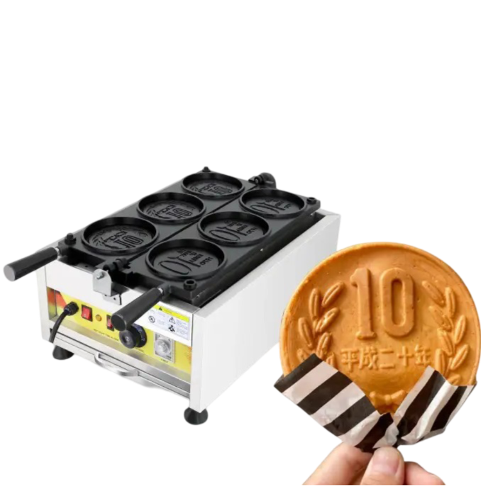 Custom Coin Pancake Machine Custom 500 Coin Waffle Machine 10 Yen Waffle Machine Electric Provided Restaurant Equipment