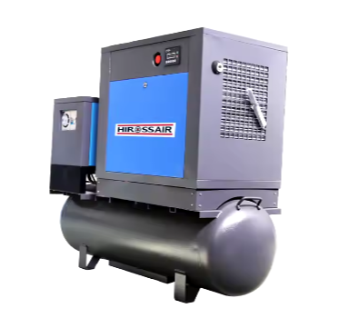 Low noise Rotary Industrial Integrated 7.5/10HP Screw air Compressor with Tank filter and Dryer 4 in 1 air compressor(HR7.5-8PM)