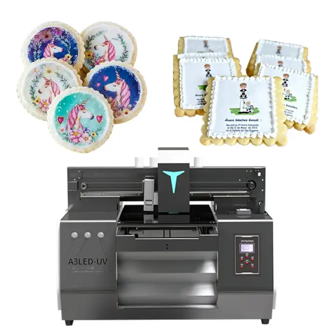 Food Printer Small Multi-Functional Flat Biscuit Bread Chocolate Macaron Glutinous Rice Sugar Paper Cake 3D Pattern UV Printer