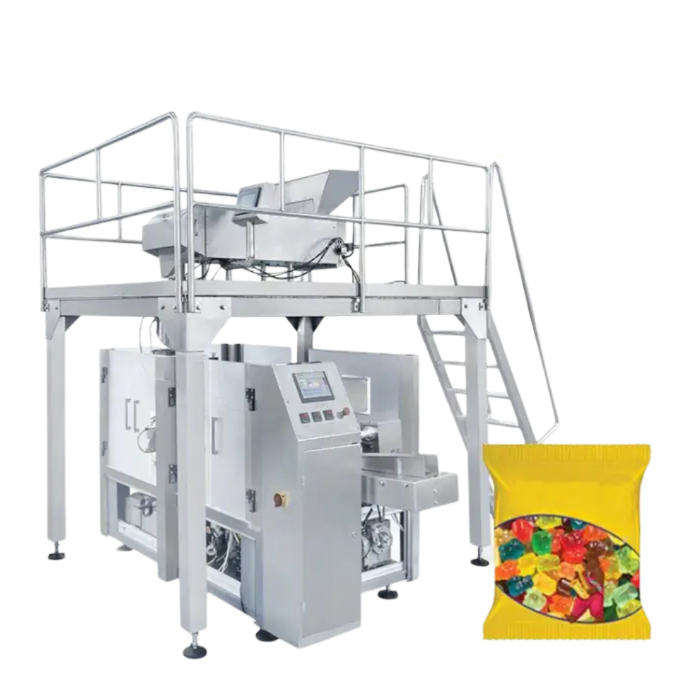 Automatic Vertical Sweet Snacks Bagging Machine Weighing Chocolate Snacks Gummy Bear Soft Candy Packing Machine