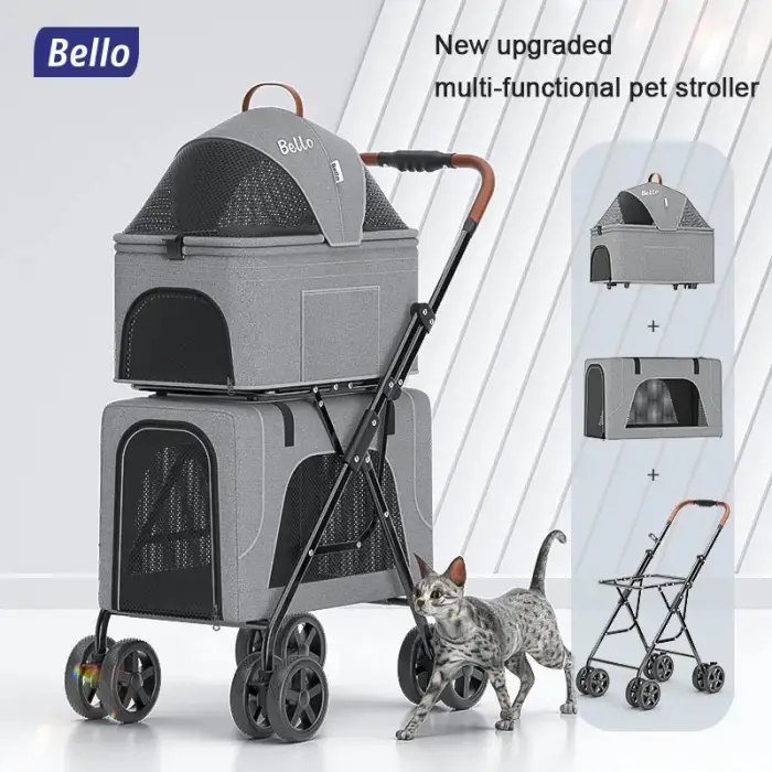 Double Decker Pet Stroller 3 in 1 Pet Carriers & Travel Products