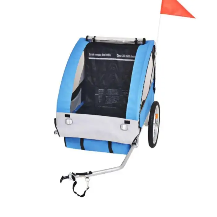 Foldable 2-In-1 Pet Dog Bike Trailer And Stroller With 2 Damping Rear Wheel