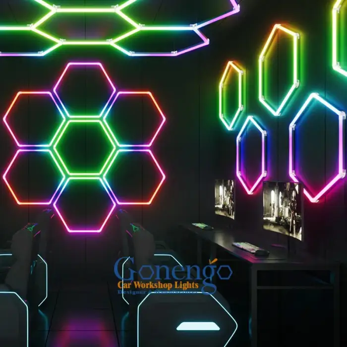 Rgb Color Changing Technology Hexagonal Nightclub Gaming Room Decoration Light