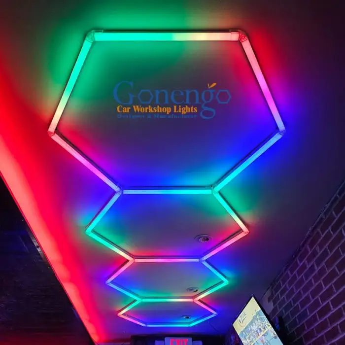 Rgb Color Changing Technology Hexagonal Nightclub Gaming Room Decoration Light