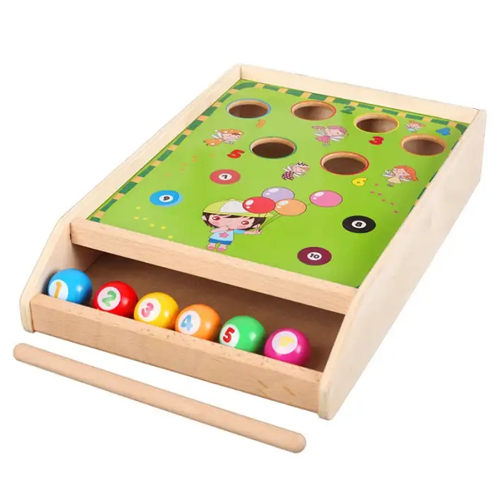 Wooden Children's Billiards Billiards Game Adult Leisure Entertainment Parent-Child Interaction Ball-Hitting Desktop Game