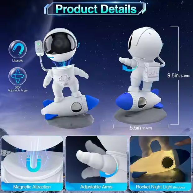 Astronaut Galaxy Projector Star Night Light Nebula Space Buddy