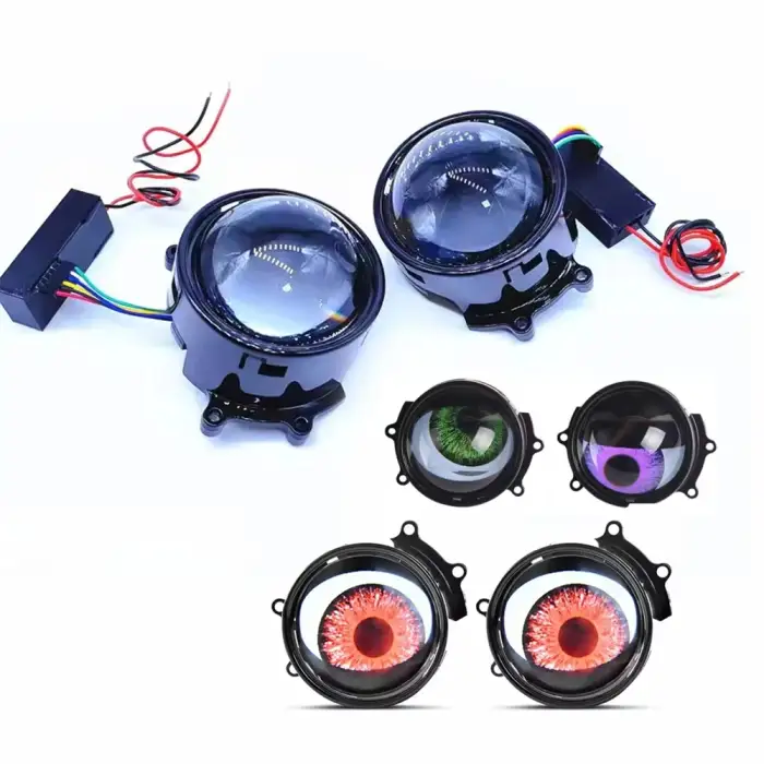 3 Inch DRL LED Demon Projection Lens Dynamic Blink Eye Car Light 12V Angel Devil Eye