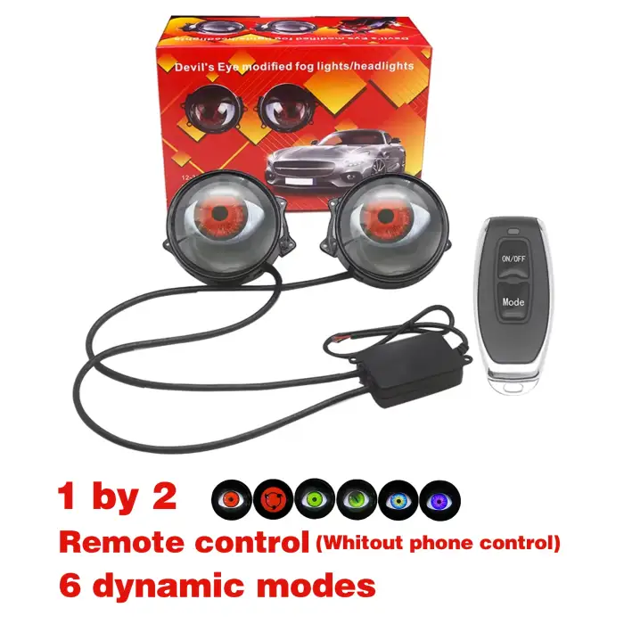 3 Inch DRL LED Demon Projection Lens Dynamic Blink Eye Car Light 12V Angel Devil Eye