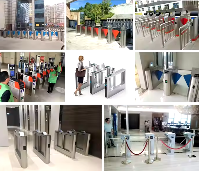 CE Approved Stainless Steel Single Lane Arc Full Height Turnstile With Automatic Access Control