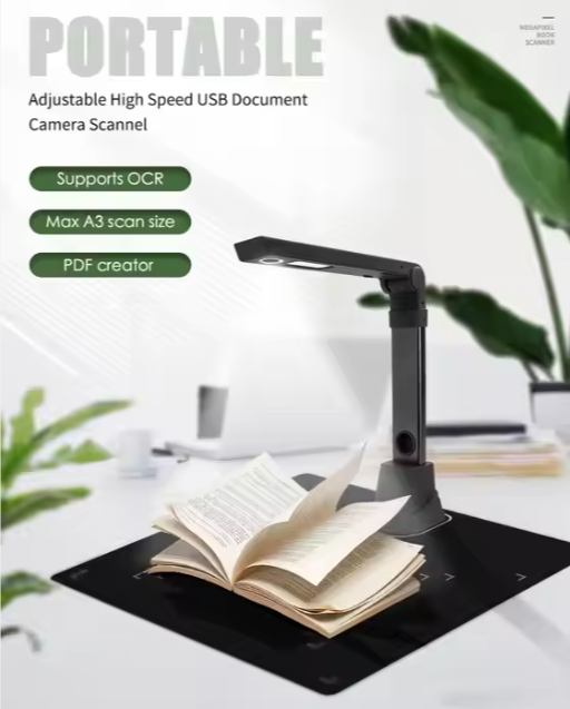 High Speed Foldable 13 Mega Pixel Book Scanner A3 A4 Document Scanner With OCR