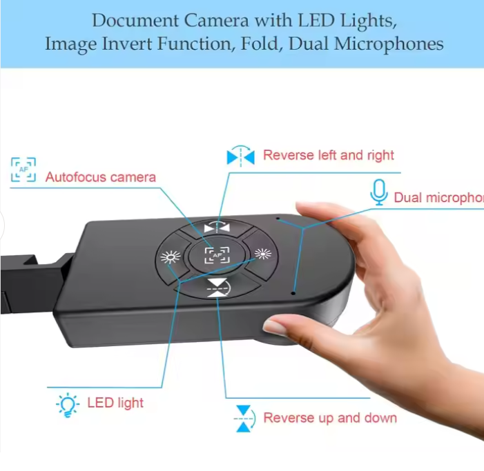 Portable 8MP USB High Speed Document Scanner A3 A4 Book Scanner With LED Light And Dual Microphones