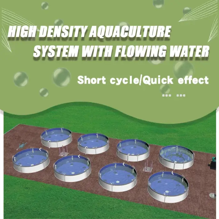 High Density-Flowing Water culture  Fish Farming Equipment Aquaculture System  Strong PVC Galvanized Sheet Fish Pond