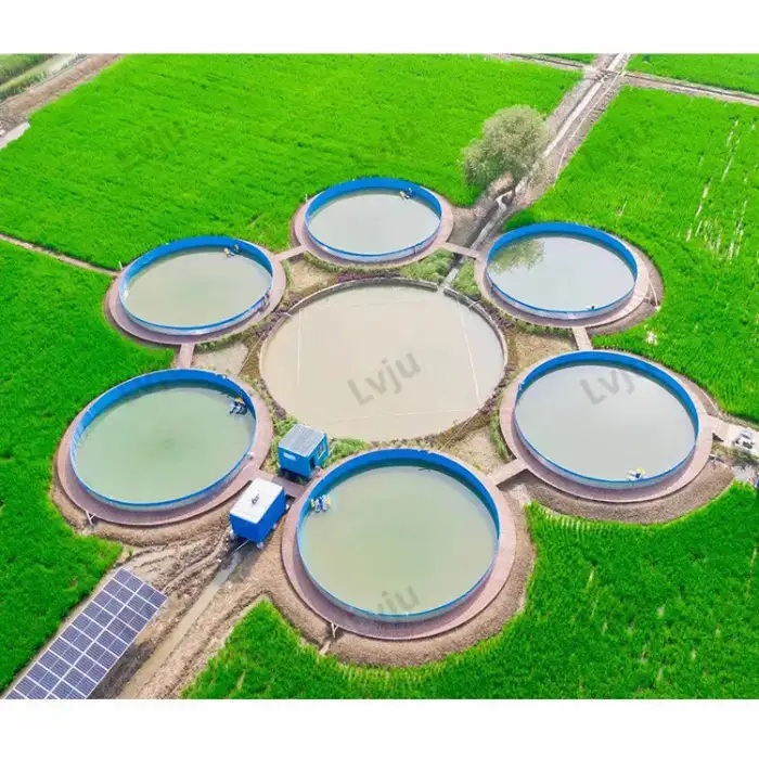 Tilapia Catfish Aquaculture Fish Farming Pond Equipment Round Aquaculture Tank For Prawn Shrimp