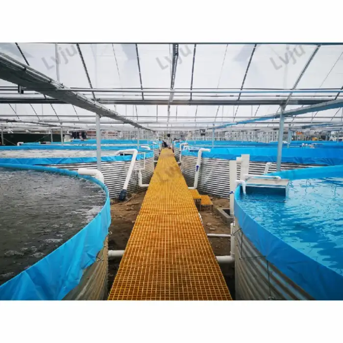 Tilapia Catfish Aquaculture Fish Farming Pond Equipment Round Aquaculture Tank For Prawn Shrimp