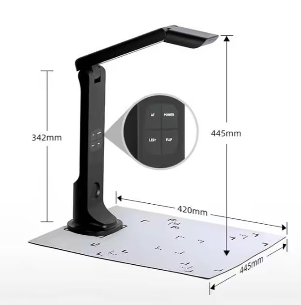 HD USB A3 16MP Autofocus Portable Document Camera Book Scanner For Live Streaming