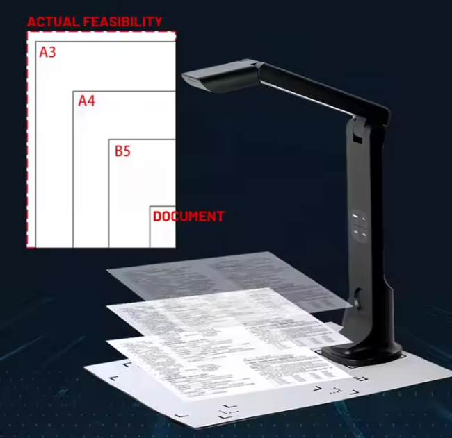 HD USB A3 16MP Autofocus Portable Document Camera Book Scanner For Live Streaming