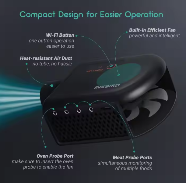 INKBIRD ISC-027W WiFi BT BBQ Automatic Temperature Controller With Fan For Kettle Grill Kamado Grill Green Egg