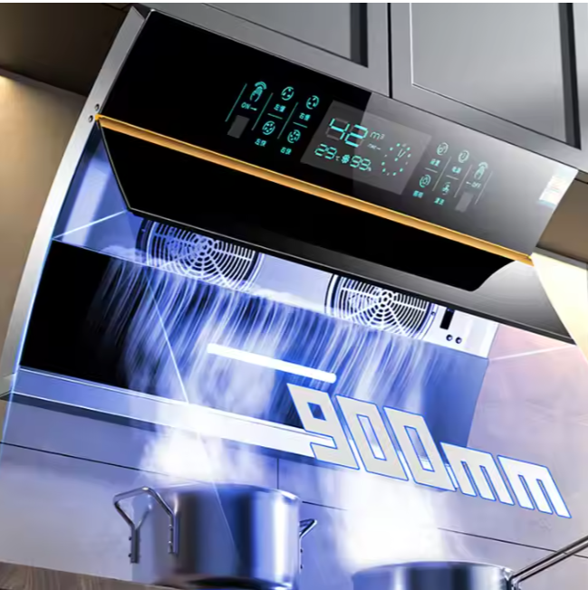 90cm Electric Chimney Competitive Price Custom Logo Wall Mounted Screen Touch Inox Range Cooker Hood