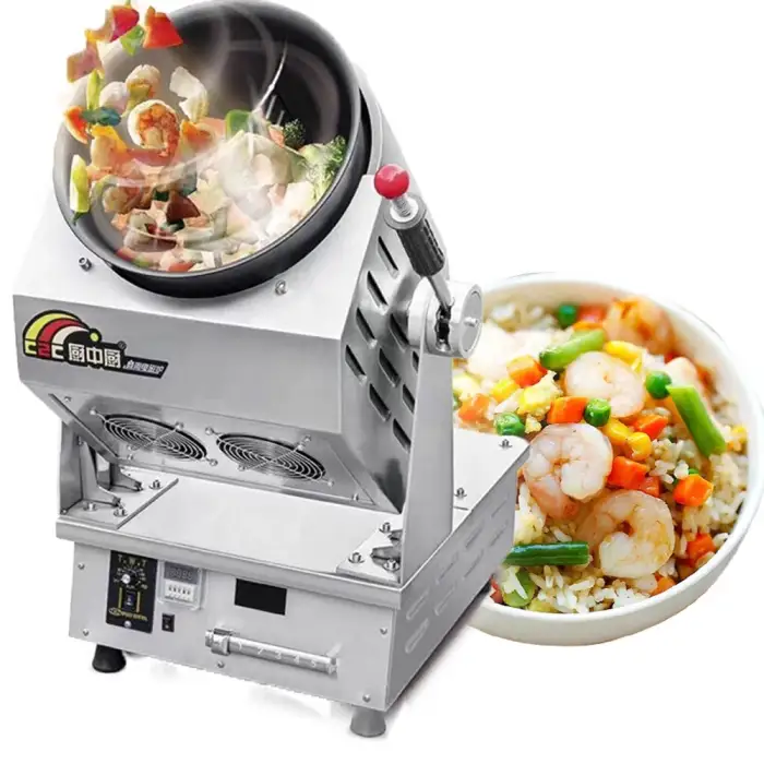 Stir Fry Machine Automatic Stir Fryer Coffee Bean Frying Auto Wok Cook Machine Robot Rotate Fried Rice Cooker