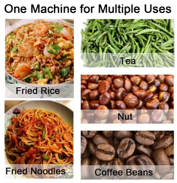 Stir Fry Machine Automatic Stir Fryer Coffee Bean Frying Auto Wok Cook Machine Robot Rotate Fried Rice Cooker