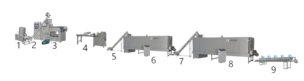 Automatic pasta macaroni production line 250-300kg/h