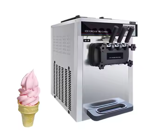 Small Tabletop Three Flavor Soft Serve Ice Cream Making Machine