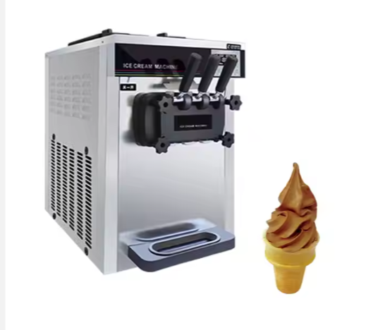 Small Tabletop Three Flavor Soft Serve Ice Cream Making Machine