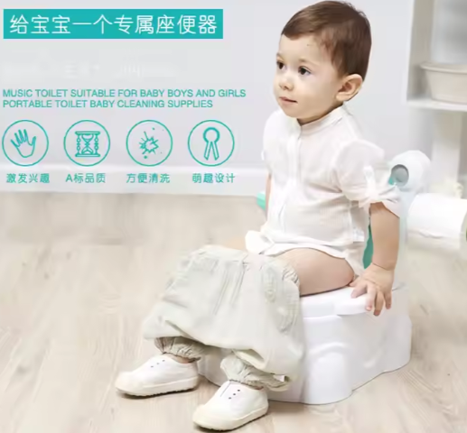 Musical Baby Potty Chair Kids Potty Training Funny Cartoon Bear Toilet