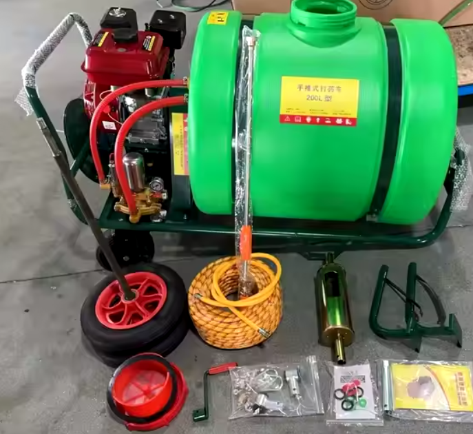 Agricultural Spray Pump Sprayer 200L Petrol Cart Type High-Pressure 4-Wheel Sprayer Machine