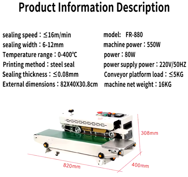 Mini Semi-Automatic Continuous Sealing Machine for Plastic Bags QR Coding Inkjet Printer Expiry Date Display Beverage Coding