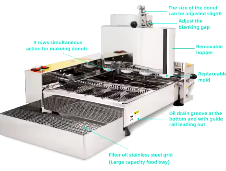 NP-4 Fully Automatic 4 Rows Mini Donut Machine