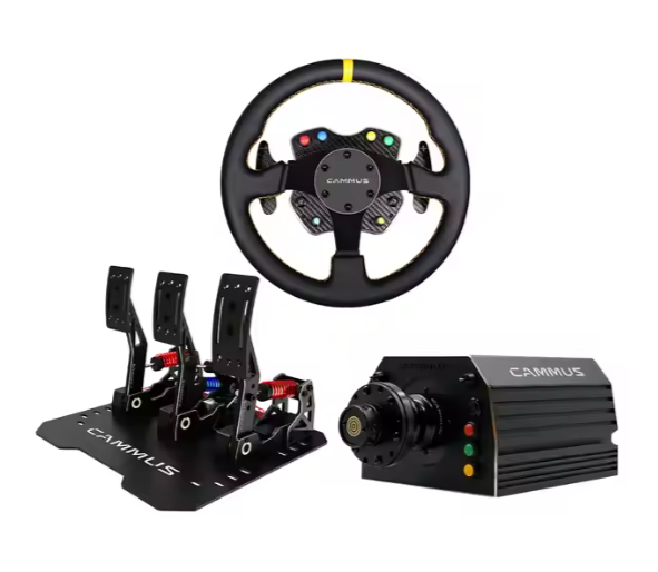 CAMMUS Racing Simulator Direct Drive Wheelbace Gaming Steering Wheel and Pedals PC Game Sim Driving Simulator Kit