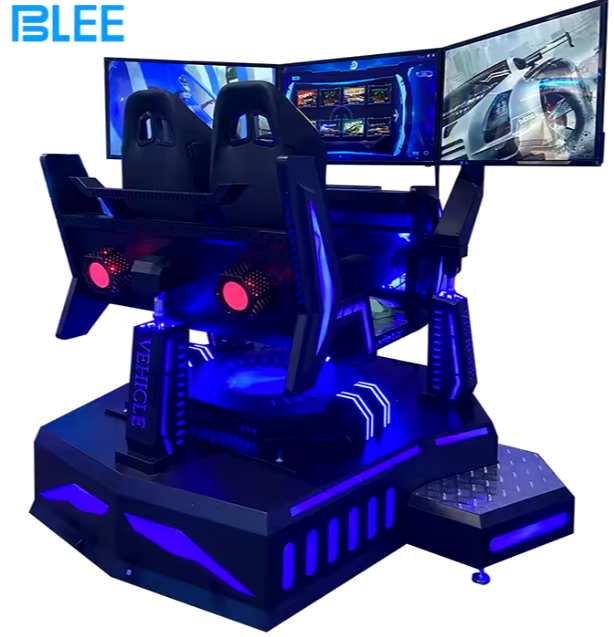 9D VR Simulator 3 DOF 3 Screen Racing Car Game Machine